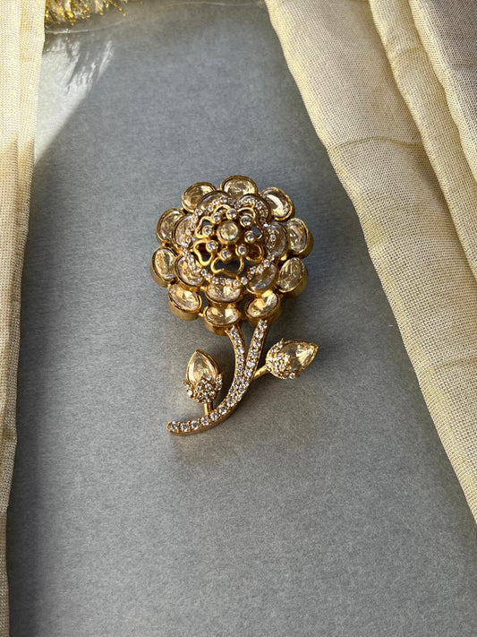 Flower Polki Brooch VNG010
