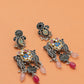 Black Stone Pink Drop Earring VNG145