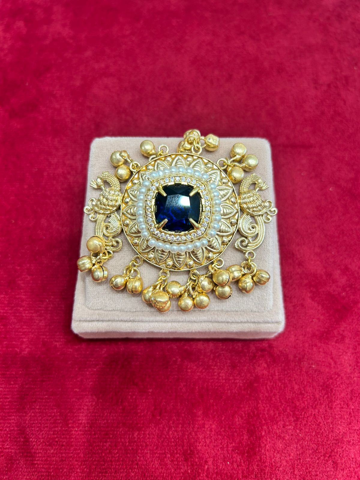 Blue Stone Gold Finger Ring- VNG169