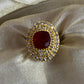 Red Oval Stone Ring VNG180
