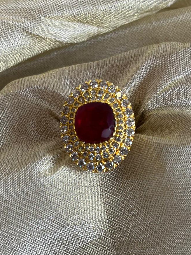Red Oval Stone Ring VNG180