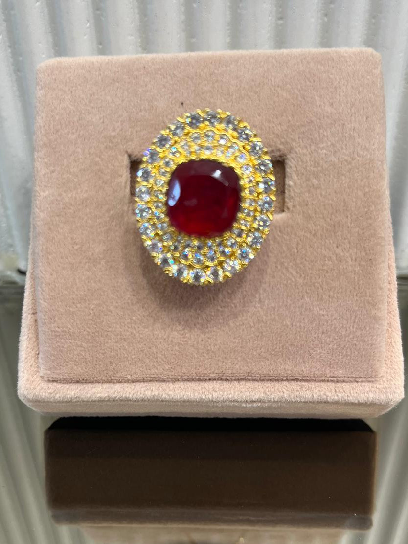Red Oval Stone Ring VNG180