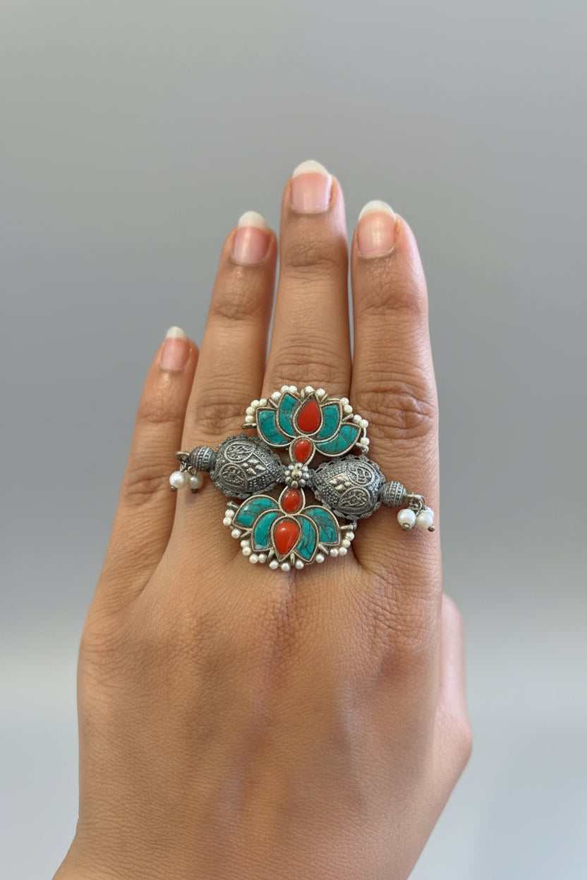 Firoza Lotus Ring- VNG191