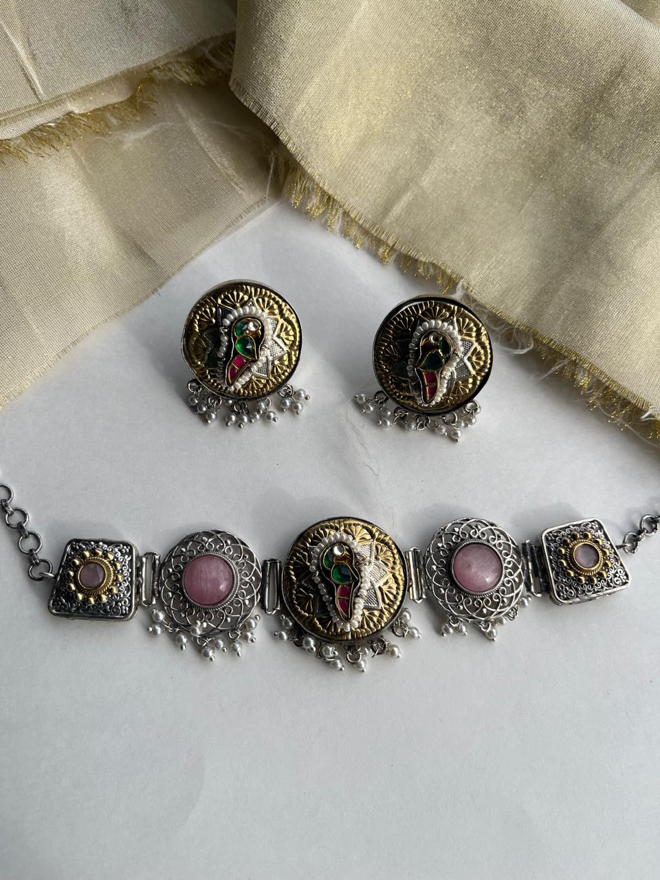Dual Tone Pink Choker Set VNG241