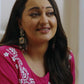 Black Stone Pink Drop Earring VNG145