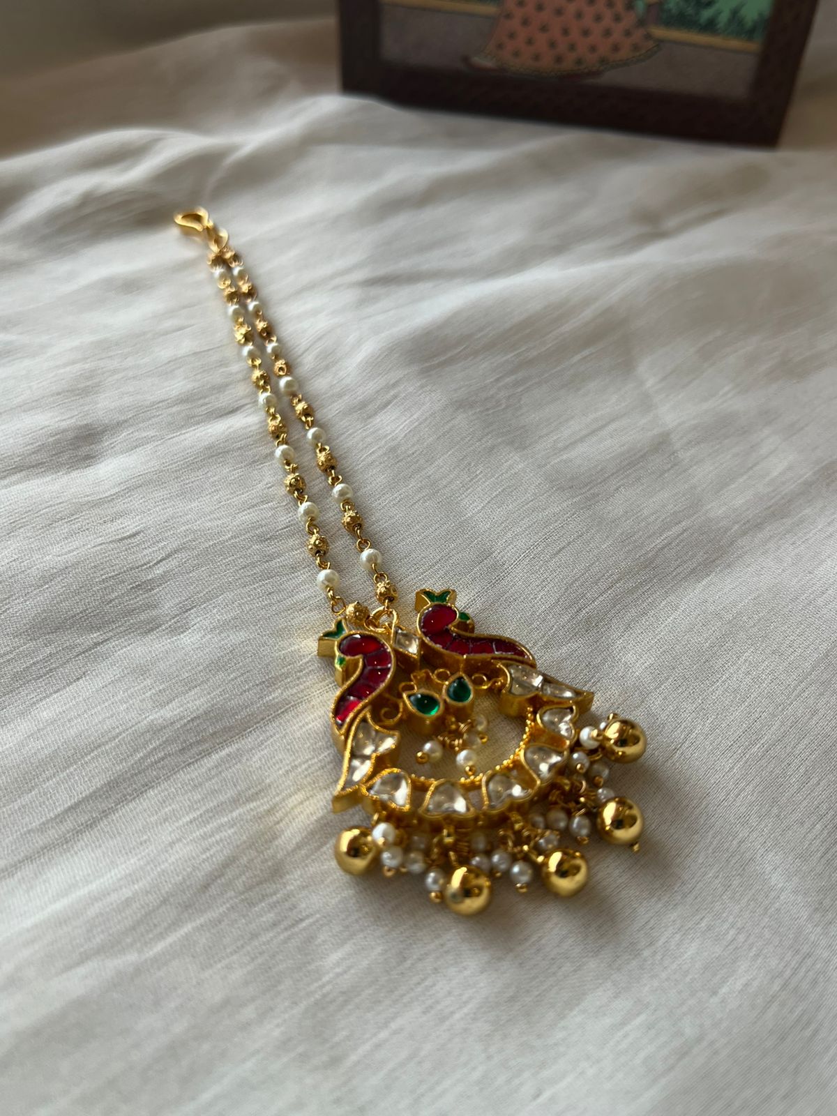White Jadau Double Chain tika VNHA023
