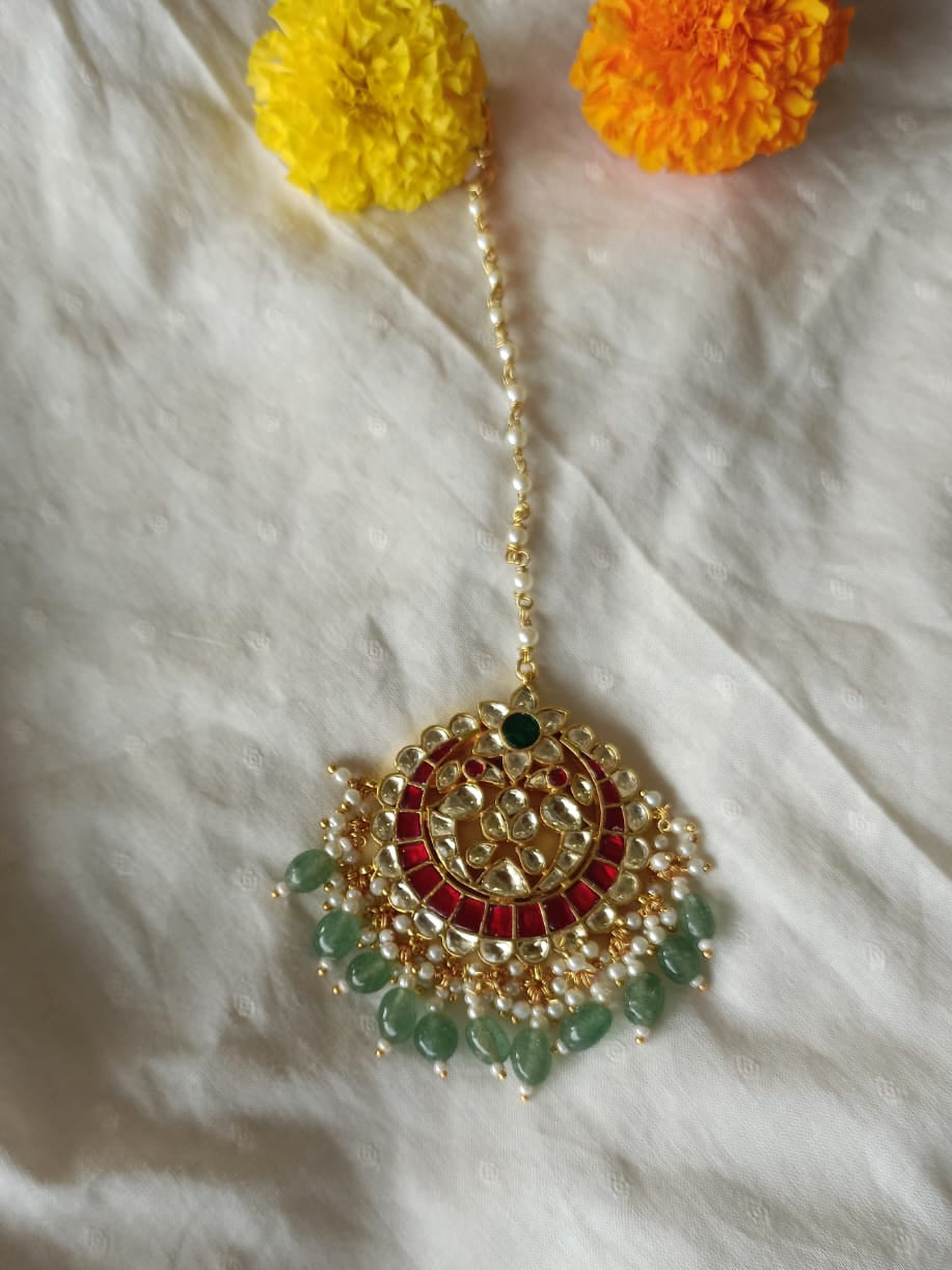 Peacock Multi Jadau Chand Tika VNHA029