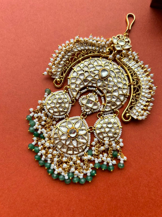 White Jadau Hair Broach VNHA048