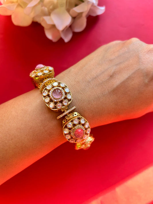 Pink Polki Pacheri Bracelet VNHN091