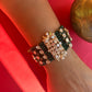 Green Pearl Rose Gold Polki Bracelet VNHN123
