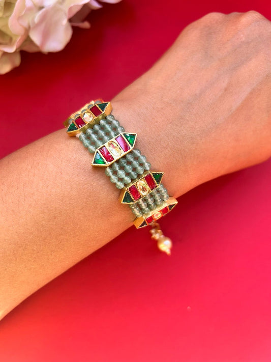 Green Pearl Jadau Bracelet VNHN125