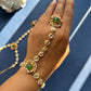 Green Stone Jadau Hathphool VNHN152