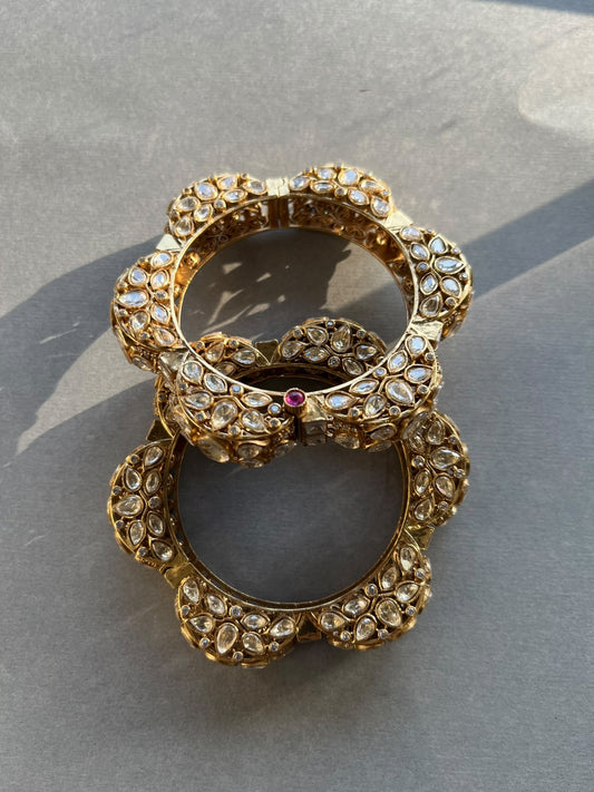 White Polki Dance Of Dawn Bangles VNHN187