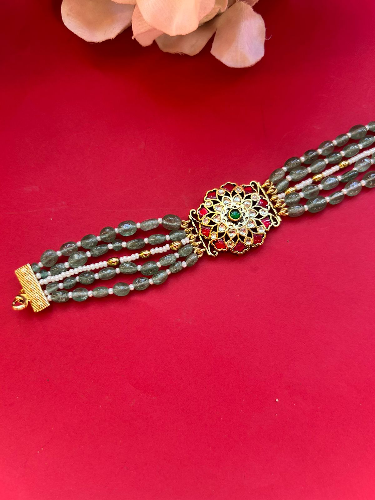 Round Multi Jadau Beads Bracelet VNHN206