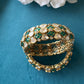 Rubi Green Yellow Polki Bangles VNHN250