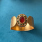 Reddish Orange Oval Stone Gold Kadu VNHN252