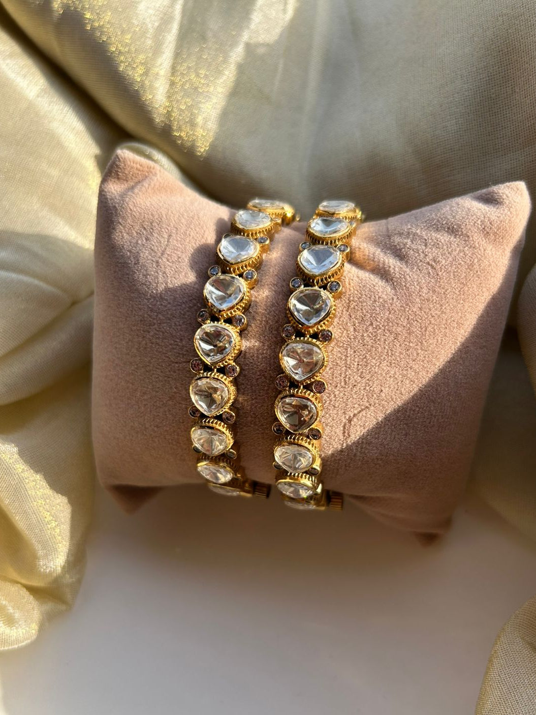 Yellow Polki Pan Bangles VNHN266
