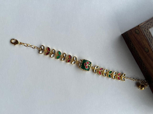 Green Stone Multi Jadau Bracelet VNHN274