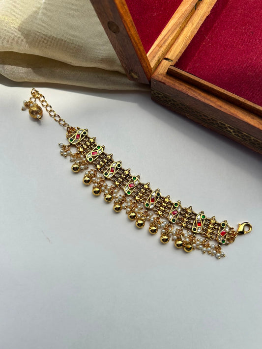 Multi Jadau Gold Ball Bracelet VNHN278