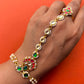 Gold Plate Multi Jadau Hathphool VNHN288