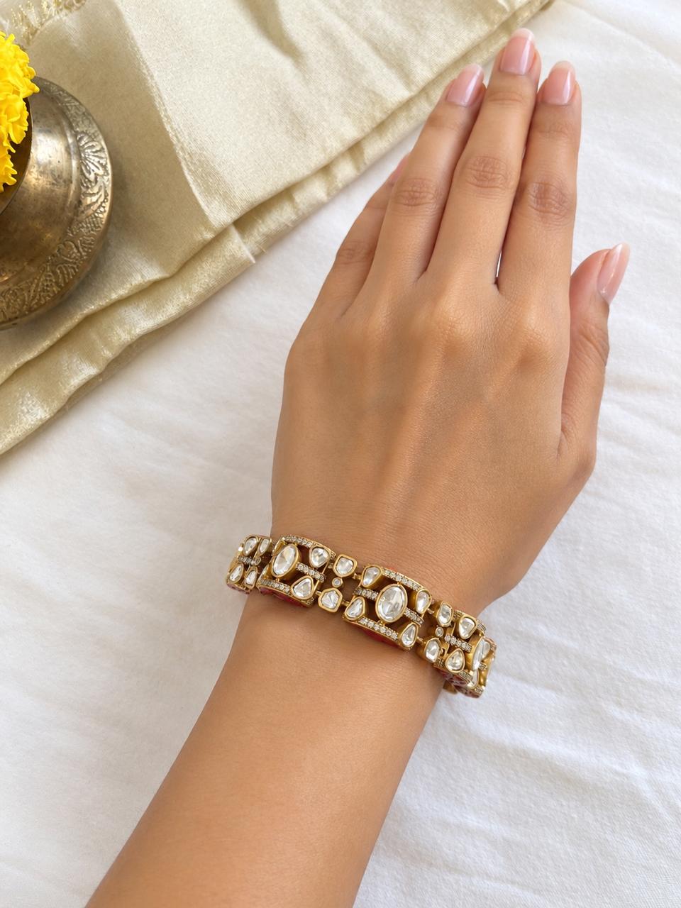 Ruby Moissanite Gajra Bracelet VNHN322