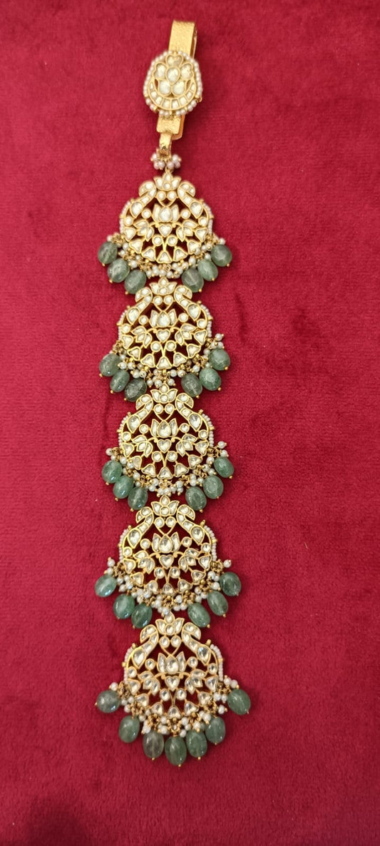 White Jadau Green Beads Juda VNJ009