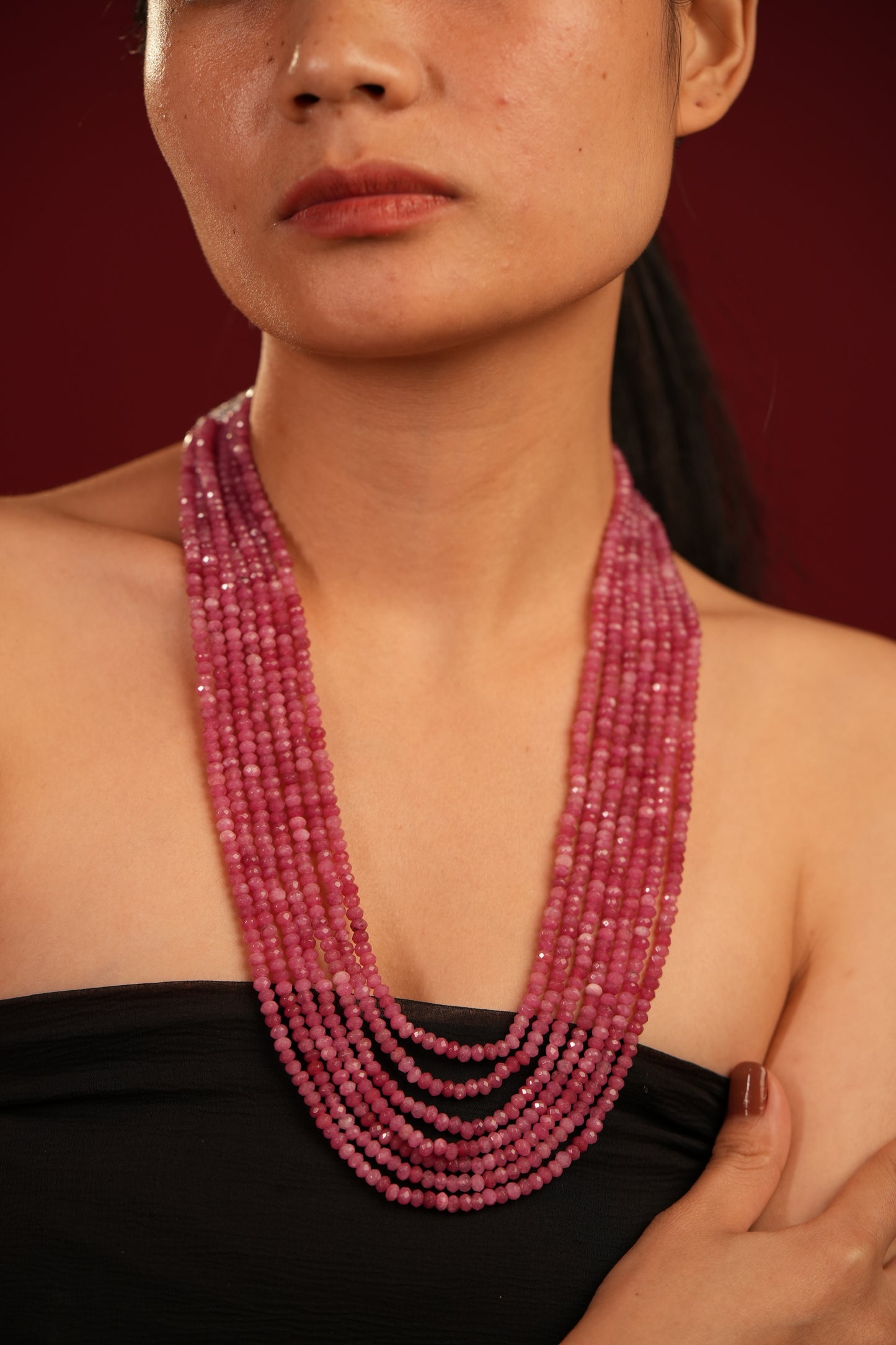 Pink Onyx Stone Mala- VNMN003
