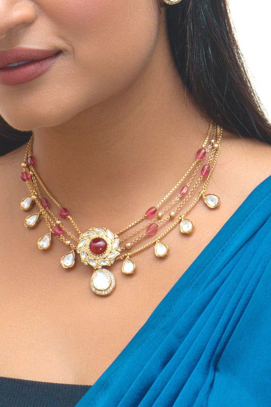 Rubi Polki Necklace Set - VNN024