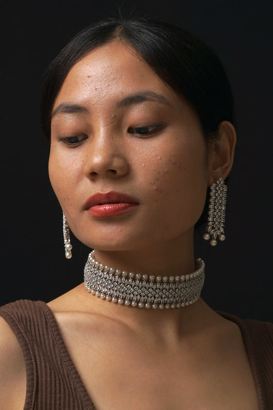 Diamond Choker Necklace Set - VNN030