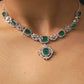 Italian Green Diamond Necklace Set - VNN033