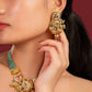 Multi Jadau Green Pearl Choker Set - VNN070