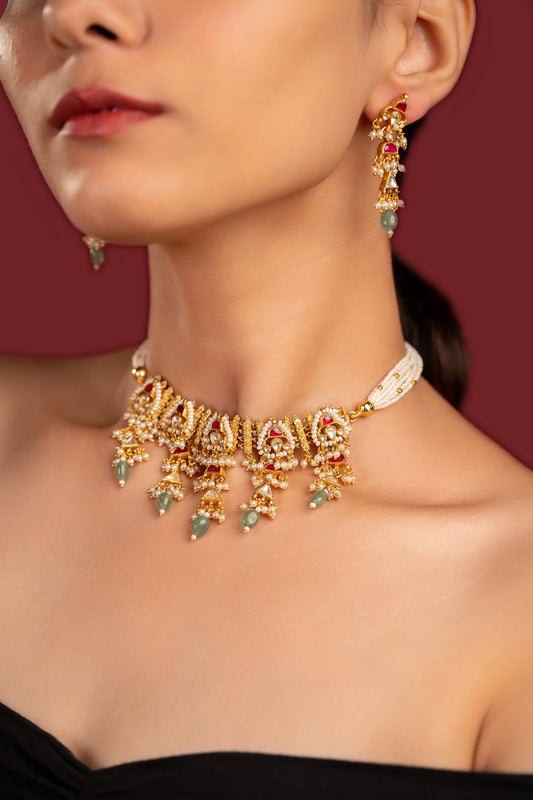 Multi Jadau Choker Set - VNN072