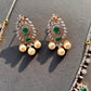 Green Stone Real Pearl Necklace Set -VNN198