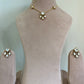 White Polki Pendant Chain Set VNN281