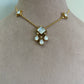 White Polki Pendant Chain Set VNN281