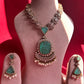 Mint Green Big Carving Neacklace Set VNN285