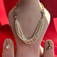 Pearl Layer Necklace With Polki Side Pendants VNN331