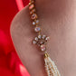Pearl Layer Necklace With Polki Side Pendants VNN331