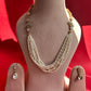 Pearl Layer Necklace With Polki Side Pendants VNN331