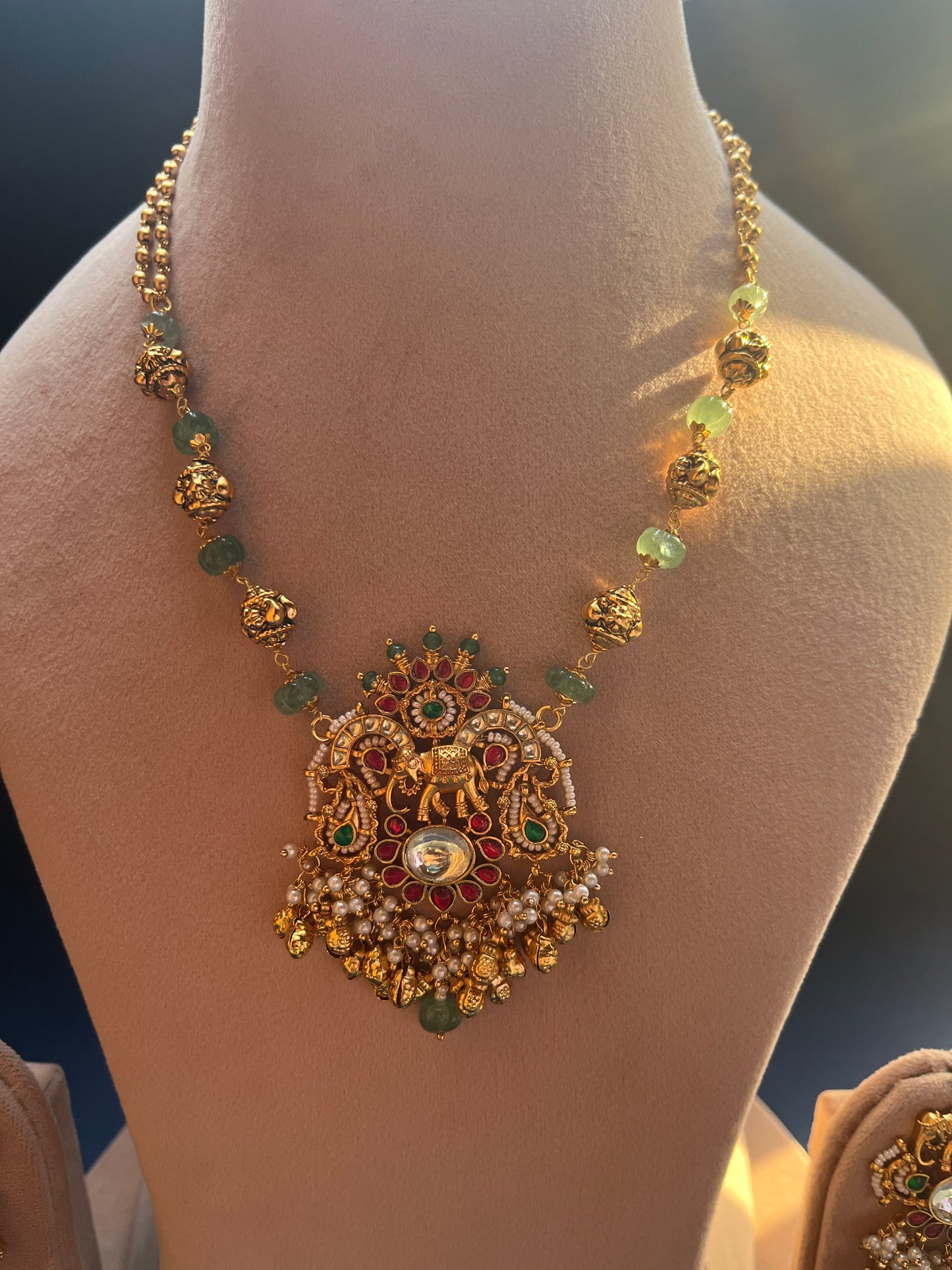Elephant Gold Ball Pendant Set VNN385