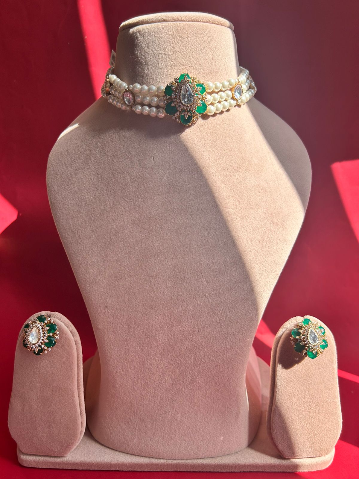 Green Stone Polki Set VNN387