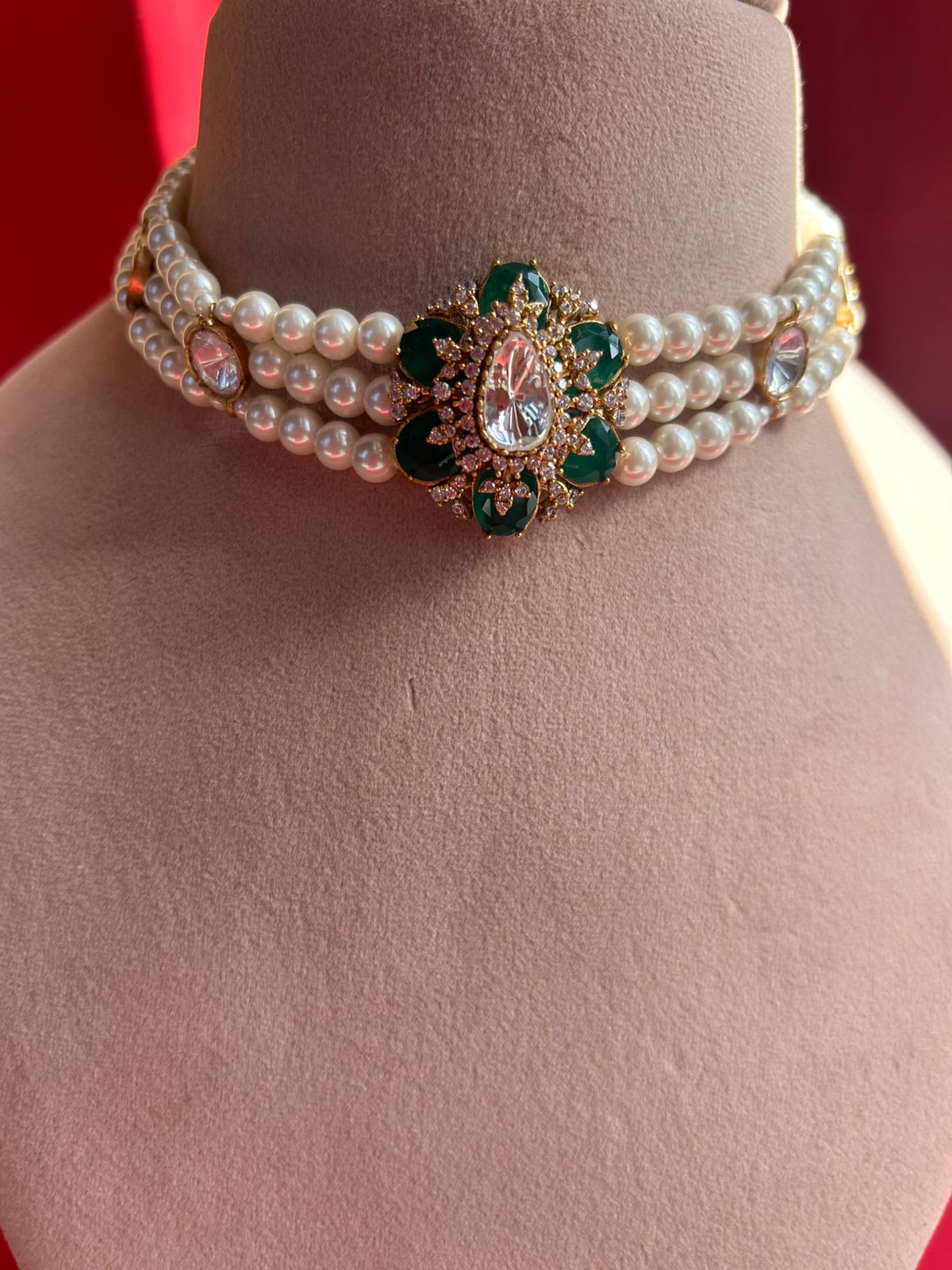 Green Stone Polki Set VNN387