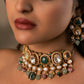 Emerald Stone Polki Necklace Set VNN388
