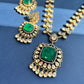 Green Stone Yellow Polki Necklace Set VNN392