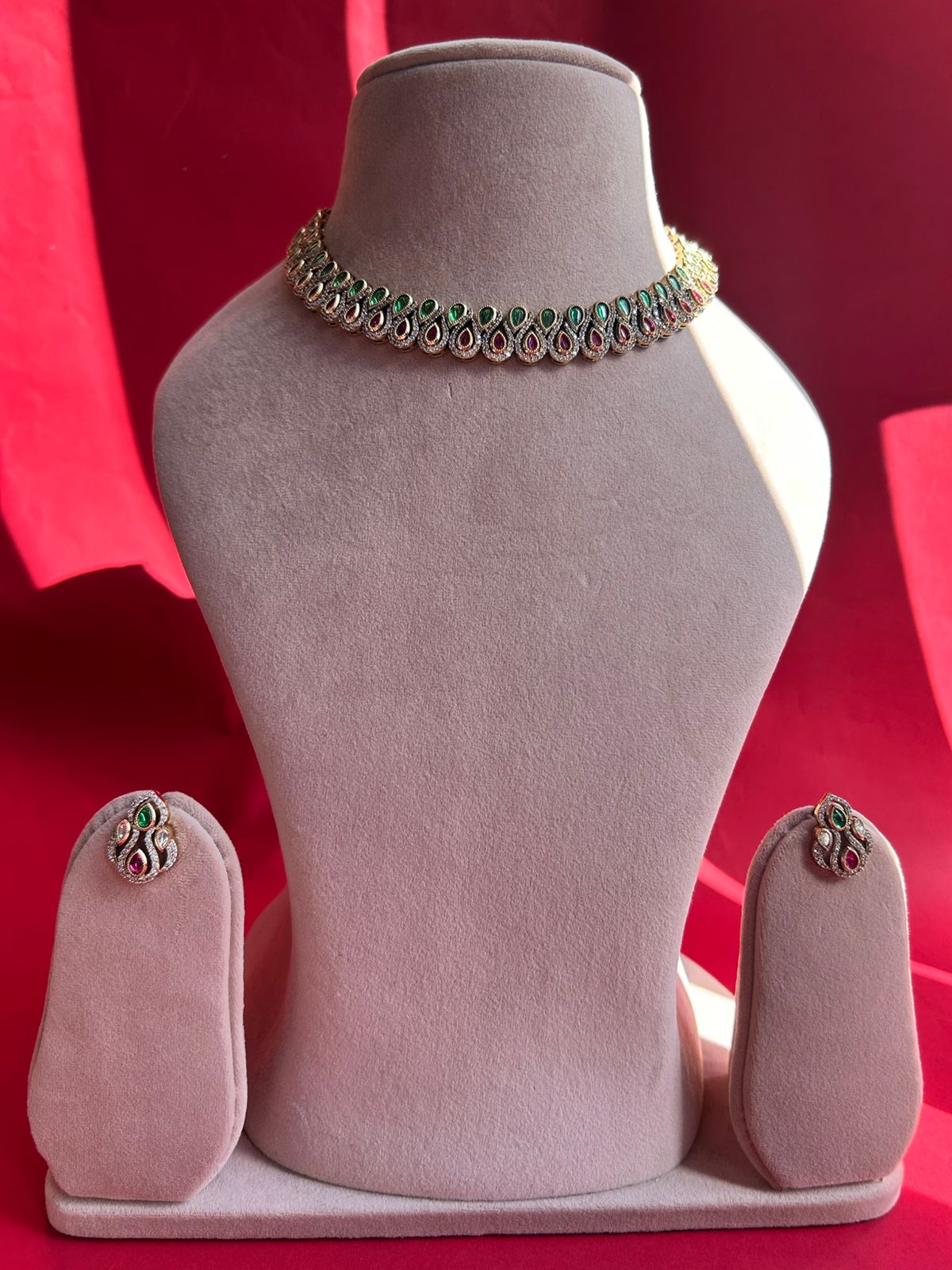 Rubi & Green Polki Neacklace Set VNN395