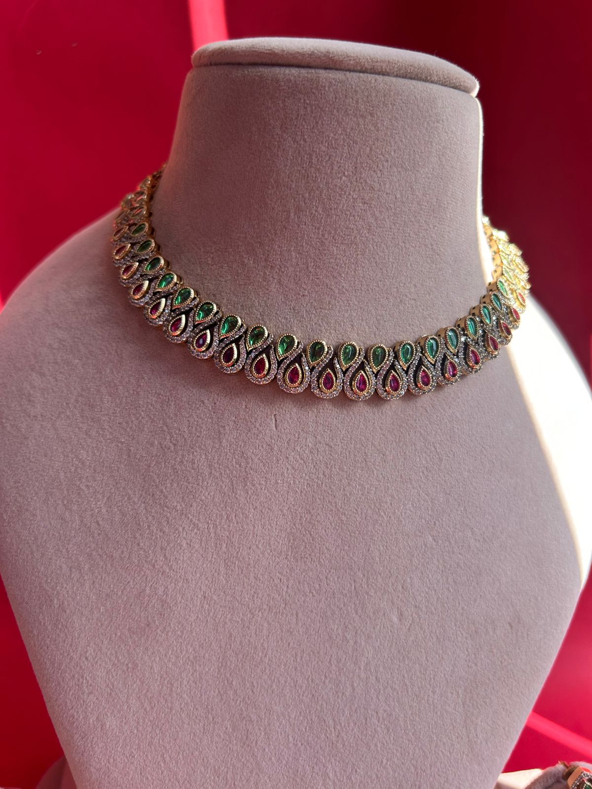 Rubi & Green Polki Neacklace Set VNN395