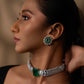 Green Square Stone Diamond Chokar Set VNN403