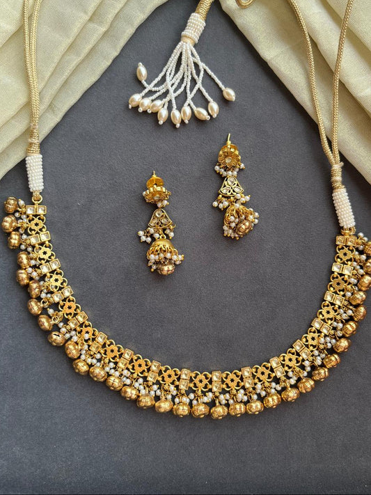 Antique Jadau Chandan Necklace Set VNN404