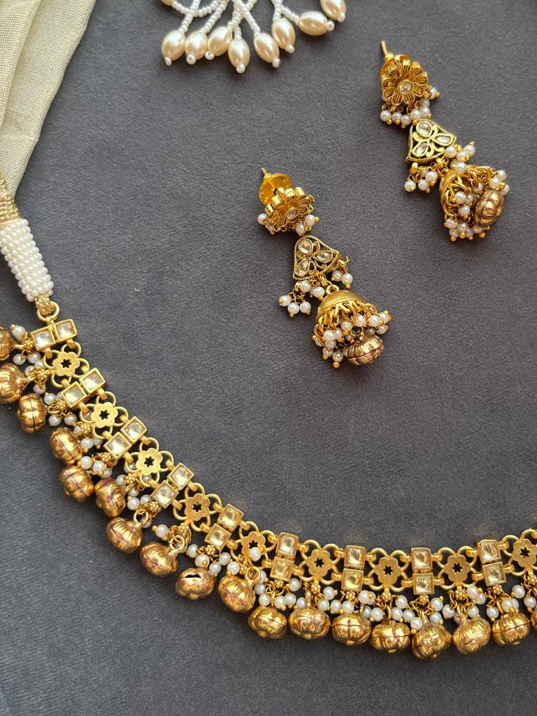 Antique Jadau Chandan Necklace Set VNN404