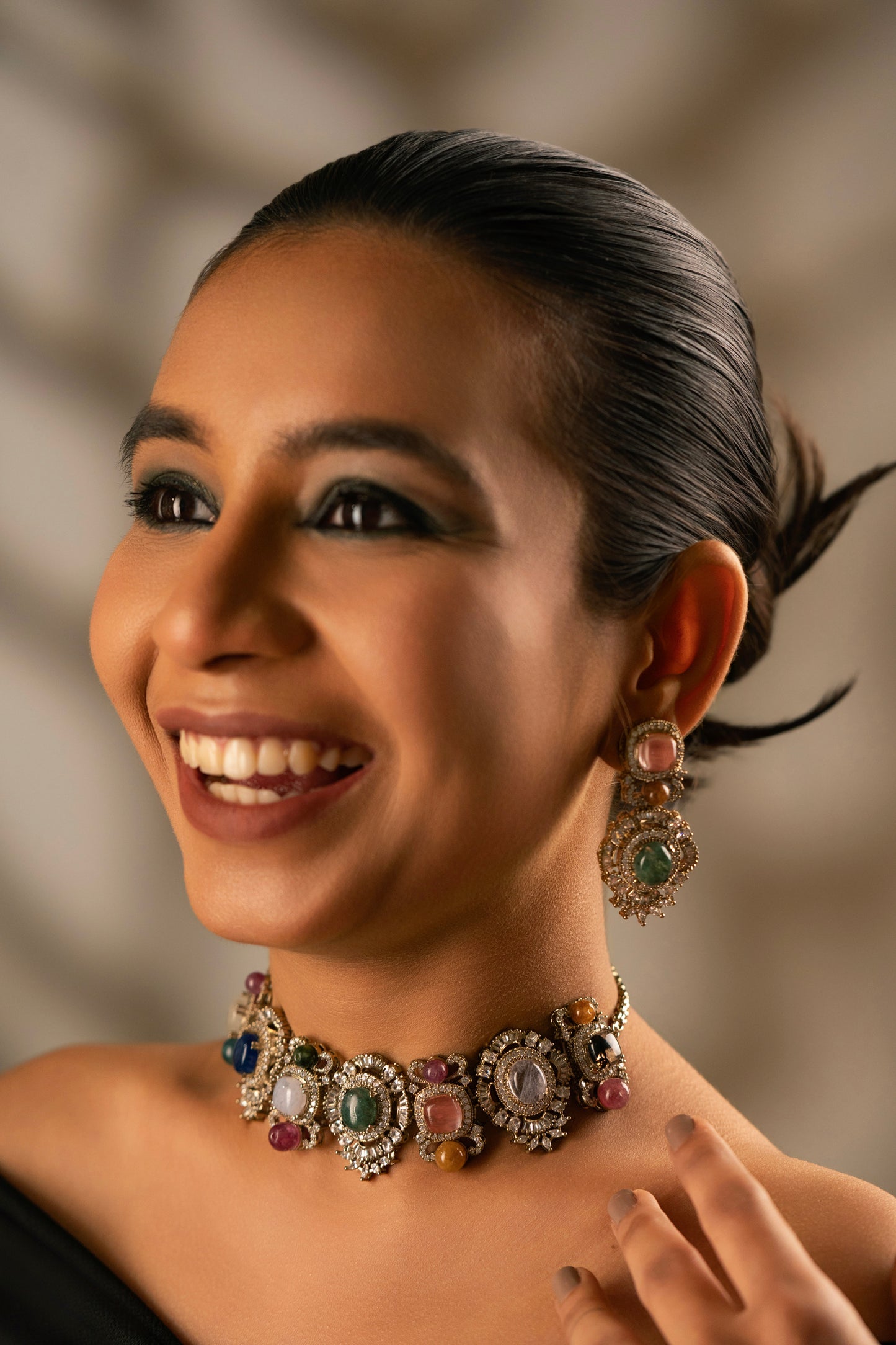 Vintage Multi Stone Choker Set VNN406
